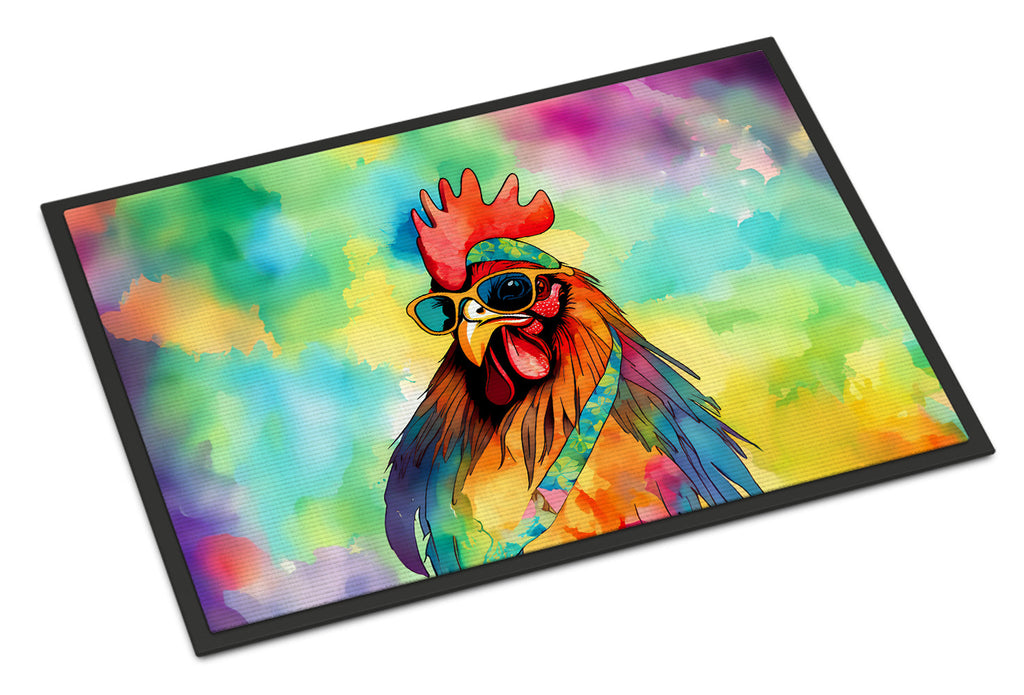 Hippie Animal Rooster Doormat Indoor Outdoor 24H X 36W Front Door Mat Rugs for Entryway, Non Slip Washable Low Pile,