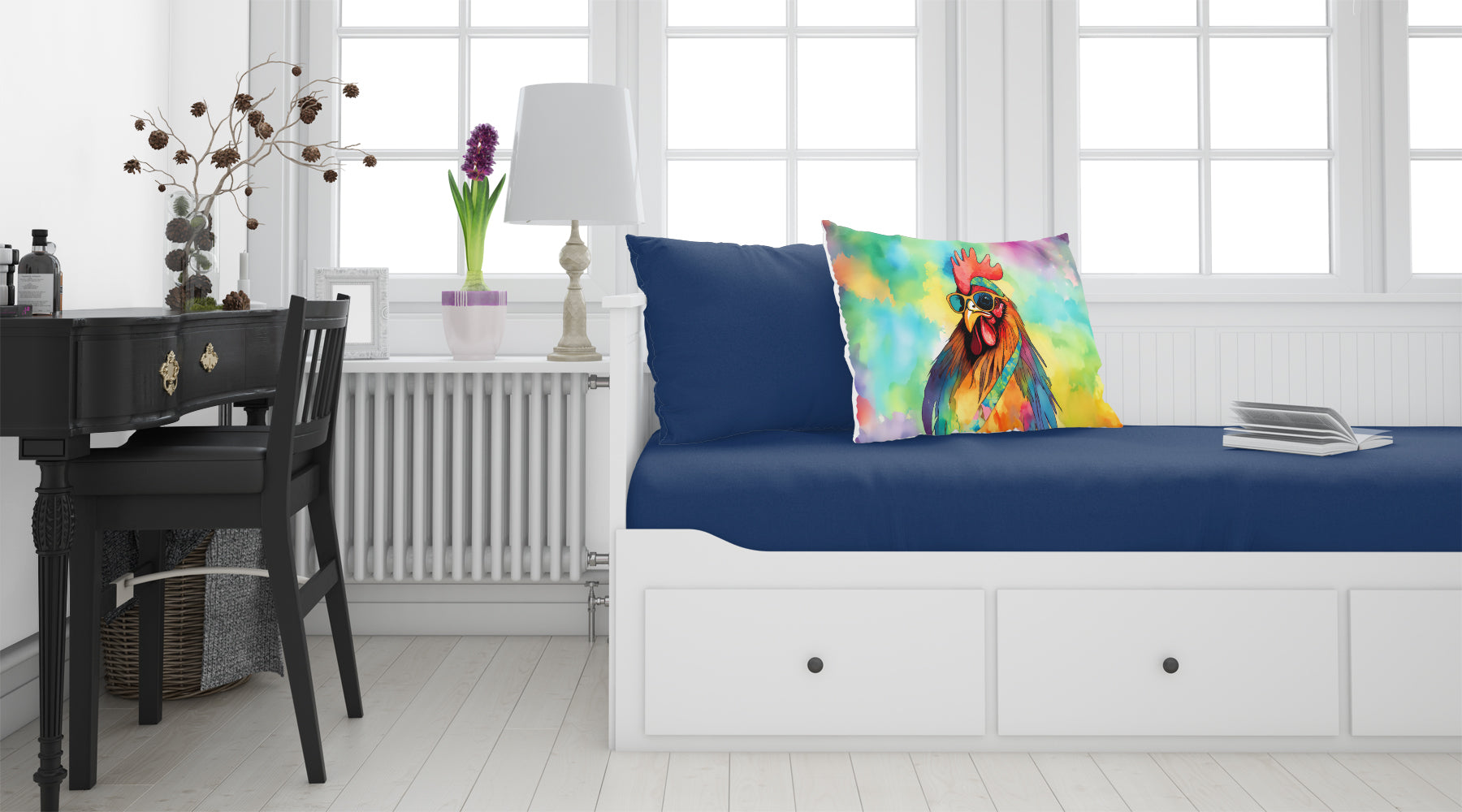 Hippie Animal Rooster Standard Pillowcase Lightweight Super Soft Easy Care Decorative Artwork Pillowcase, Standard