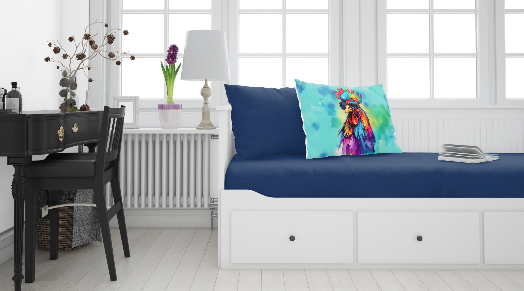 Hippie Animal Rooster Standard Pillowcase Lightweight Super Soft Easy Care Decorative Artwork Pillowcase, Standard
