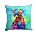 Hippie Animal Rooster Decorative Throw Pillow 18x18 Indoor Outdoor Accent Cushion, Fabric Cover with Insert for Sofa, Bed, Porch & Living Room