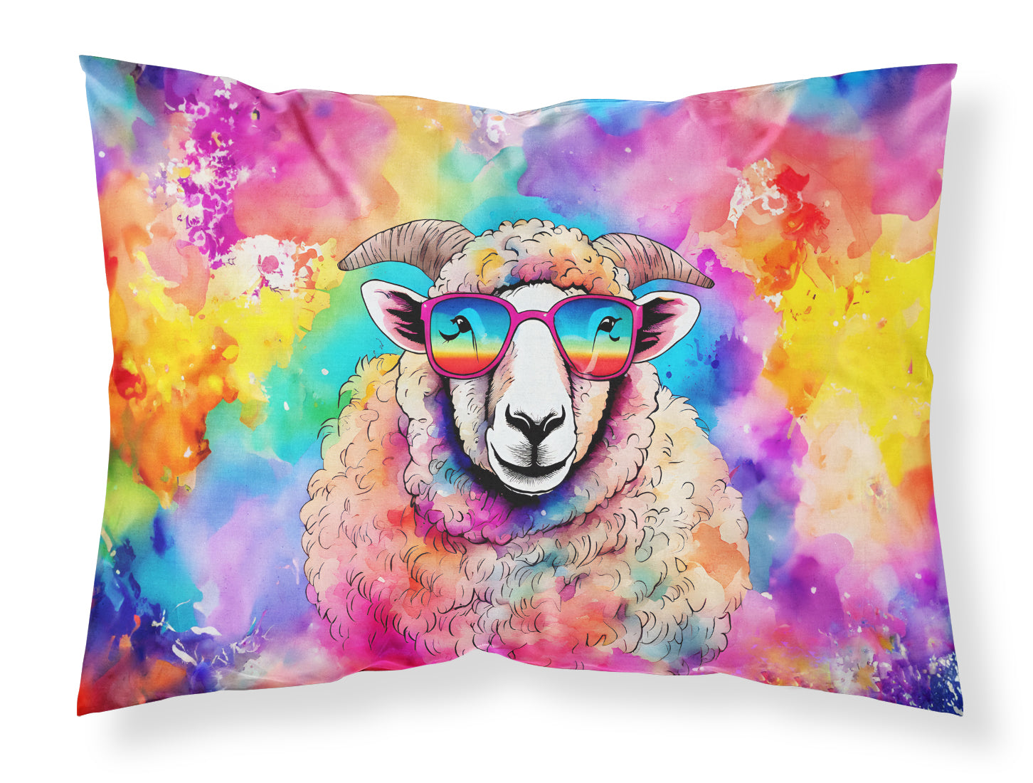 Hippie Animal Sheep Standard Pillowcase Lightweight Super Soft Easy Care Decorative Artwork Pillowcase, Standard