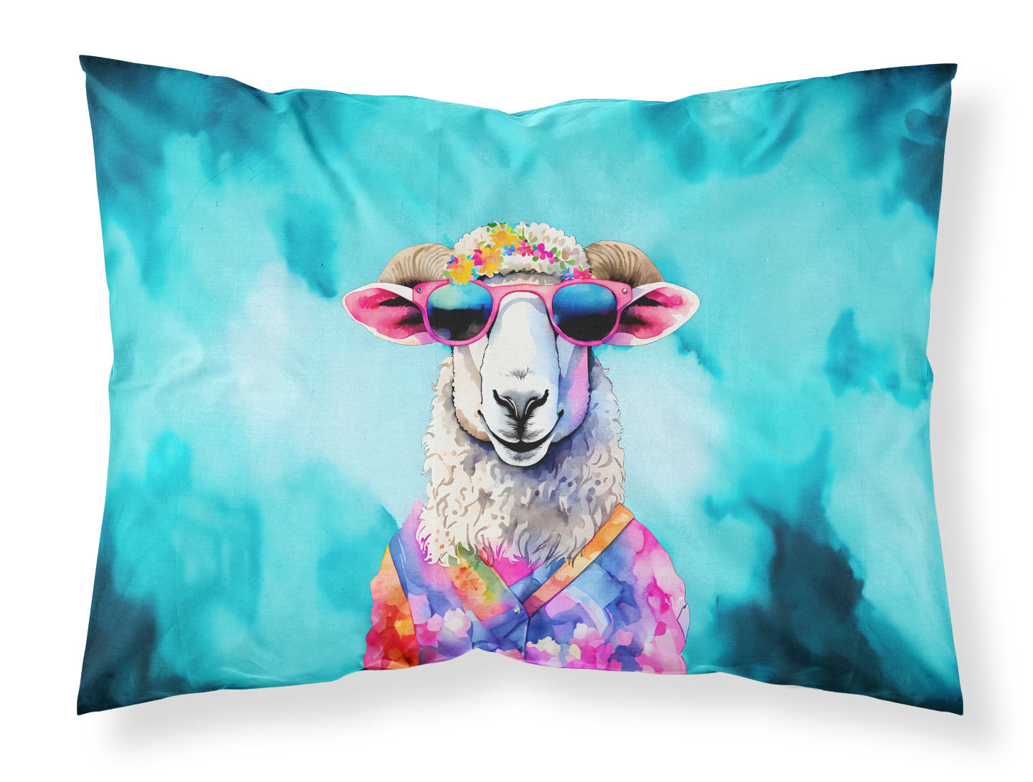 Hippie Animal Sheep Standard Pillowcase Lightweight Super Soft Easy Care Decorative Artwork Pillowcase, Standard