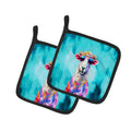 Hippie Animal Sheep Pot Holder Set of 2 Heat Resistant Quilted Hot Pads 7.5 x 7.5 Inch, Insulated Kitchen Trivets for Cooking & Baking