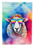 Hippie Animal Sheep House Flag 28x40 Porch Sleeve Pole Decorative Outside Yard Banner Artwork Wall Hanging, Polyester