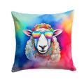 Hippie Animal Sheep Decorative Throw Pillow 14x14 Indoor Outdoor Accent Cushion, Fabric Cover with Insert for Sofa, Bed, Porch & Living Room