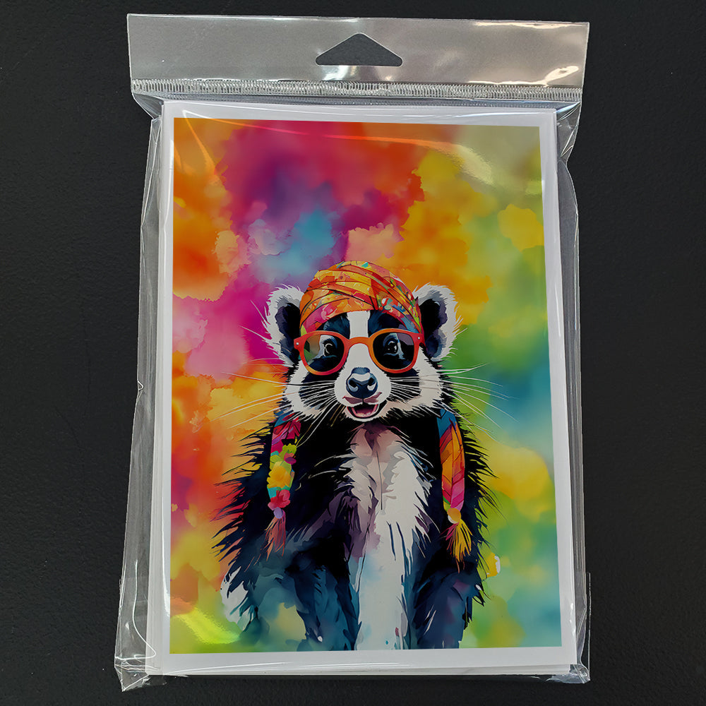 Hippie Animal Skunk Greeting Cards Pack of 8 Blank Cards with Envelopes Whimsical A7 Size 5x7