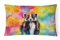 Hippie Animal Skunk Decorative Throw Pillow 12x16 Indoor Outdoor Accent Cushion, Fabric Cover with Insert for Sofa, Bed, Porch & Living Room