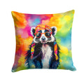 Hippie Animal Skunk Decorative Throw Pillow 18x18 Indoor Outdoor Accent Cushion, Fabric Cover with Insert for Sofa, Bed, Porch & Living Room
