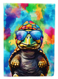 Hippie Animal Tortoise Turtle House Flag 28x40 Porch Sleeve Pole Decorative Outside Yard Banner Artwork Wall Hanging, Polyester