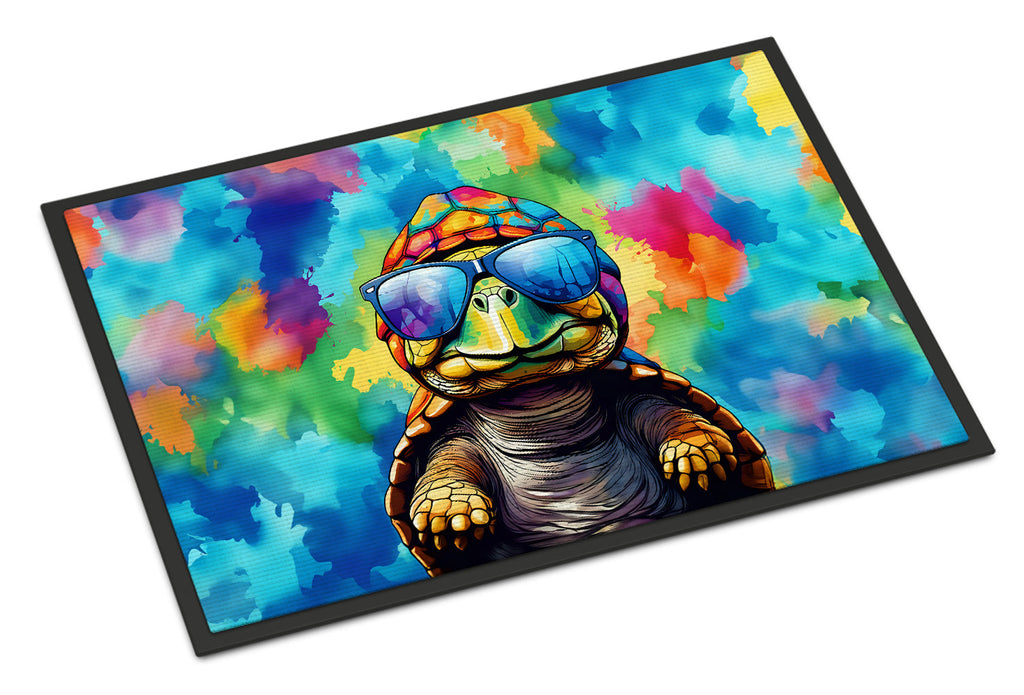 Hippie Animal Tortoise Turtle Doormat Indoor Outdoor 24H X 36W Front Door Mat Rugs for Entryway, Non Slip Washable Low Pile,
