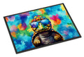 Hippie Animal Tortoise Turtle Doormat Indoor Outdoor 24H X 36W Front Door Mat Rugs for Entryway, Non Slip Washable Low Pile,