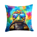 Hippie Animal Tortoise Turtle Decorative Throw Pillow 18x18 Indoor Outdoor Accent Cushion, Fabric Cover with Insert for Sofa, Bed, Porch & Living Room