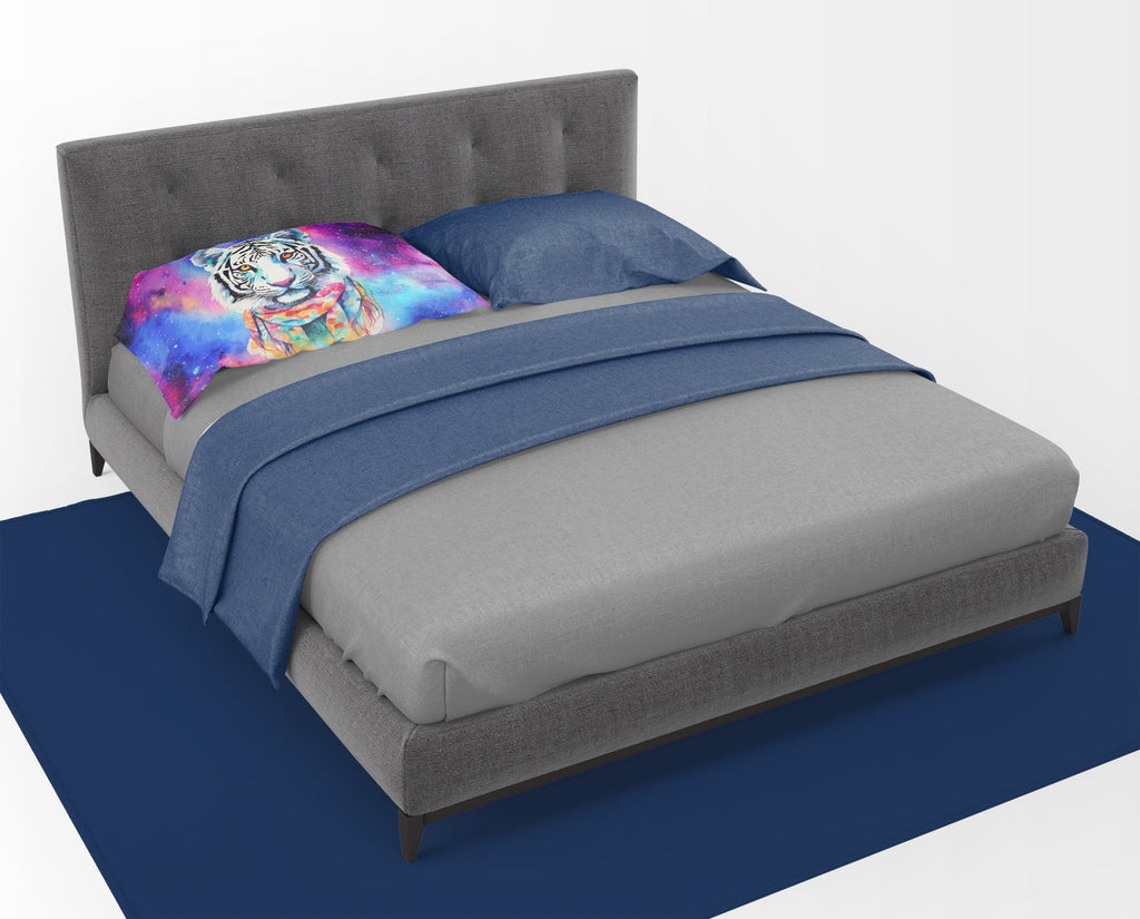 Hippie Animal White Tiger Standard Pillowcase Lightweight Super Soft Easy Care Decorative Artwork Pillowcase, Standard