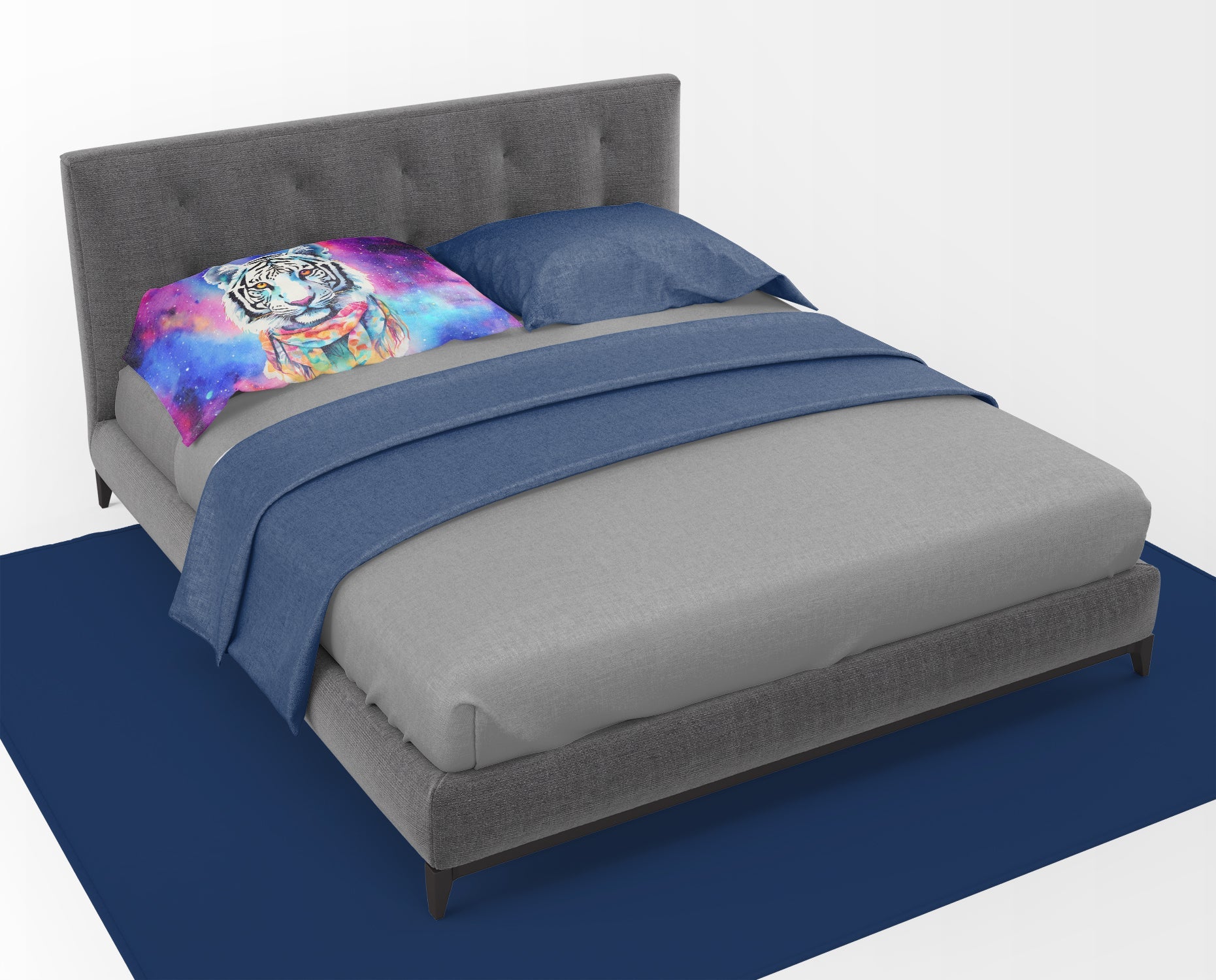 Hippie Animal White Tiger Standard Pillowcase Lightweight Super Soft Easy Care Decorative Artwork Pillowcase, Standard