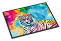 Hippie Animal White Tiger Doormat Indoor Outdoor 24H X 36W Front Door Mat Rugs for Entryway, Non Slip Washable Low Pile,