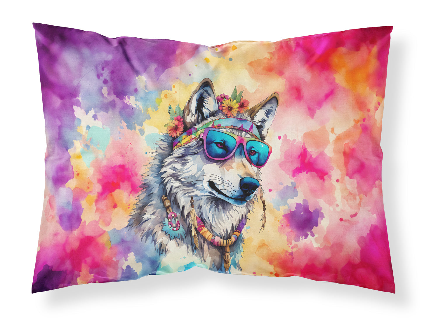 Hippie Animal Wolf Standard Pillowcase Lightweight Super Soft Easy Care Decorative Artwork Pillowcase, Standard