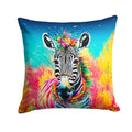 Hippie Animal Zebra Decorative Throw Pillow 14x14 Indoor Outdoor Accent Cushion, Fabric Cover with Insert for Sofa, Bed, Porch & Living Room