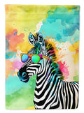 Hippie Animal Zebra House Flag 28x40 Porch Sleeve Pole Decorative Outside Yard Banner Artwork Wall Hanging, Polyester