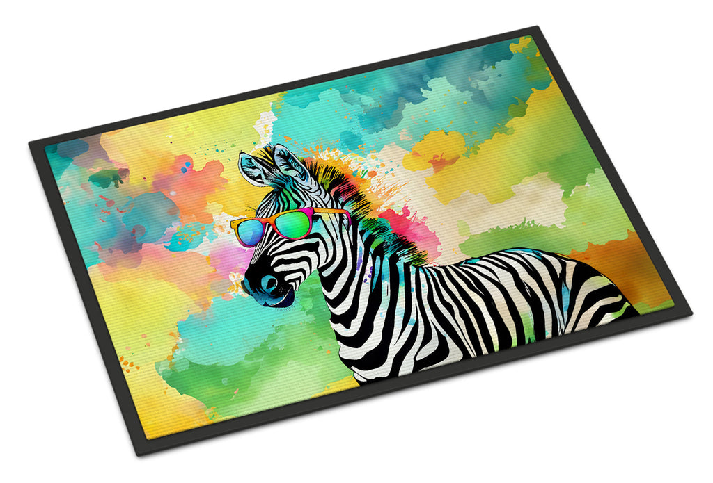Hippie Animal Zebra Doormat Indoor Outdoor 24H X 36W Front Door Mat Rugs for Entryway, Non Slip Washable Low Pile,