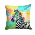 Hippie Animal Zebra Decorative Throw Pillow 14x14 Indoor Outdoor Accent Cushion, Fabric Cover with Insert for Sofa, Bed, Porch & Living Room