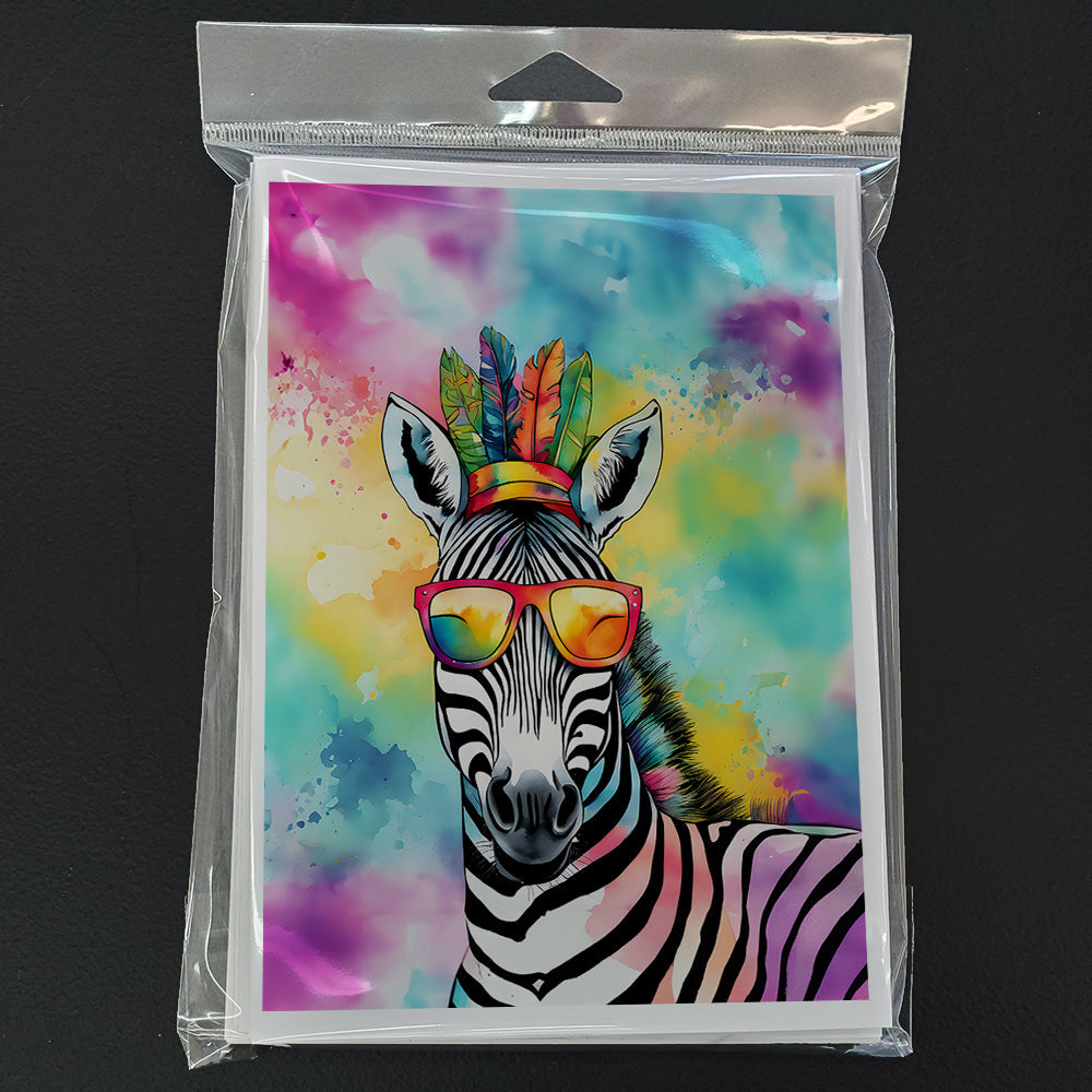 Hippie Animal Zebra Greeting Cards Pack of 8 Blank Cards with Envelopes Whimsical A7 Size 5x7