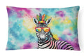 Hippie Animal Zebra Decorative Throw Pillow 12x16 Indoor Outdoor Accent Cushion, Fabric Cover with Insert for Sofa, Bed, Porch & Living Room