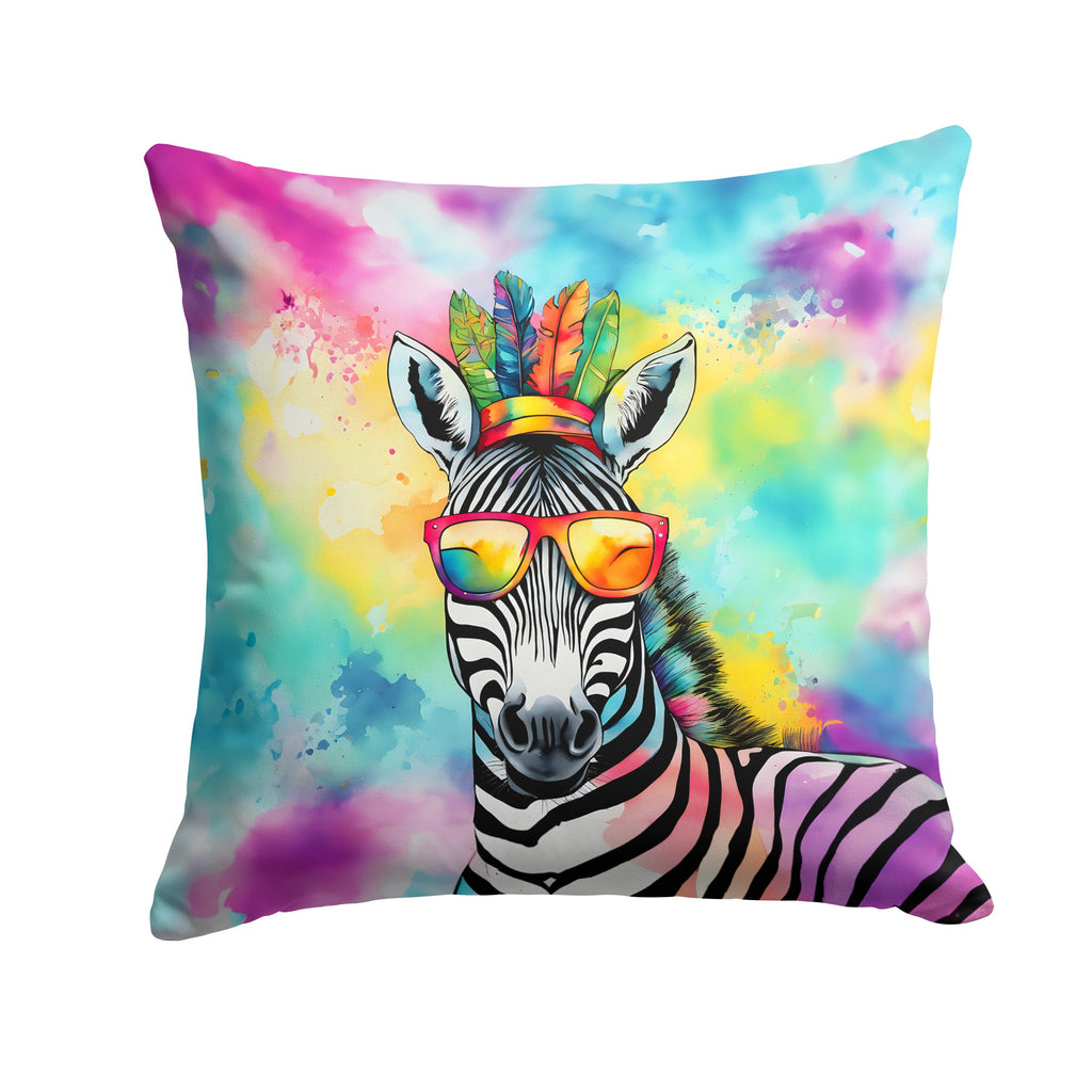 Hippie Animal Zebra Decorative Throw Pillow 14x14 Indoor Outdoor Accent Cushion, Fabric Cover with Insert for Sofa, Bed, Porch & Living Room