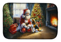 Beagle and Santa Claus Dish Drying Mat Absorbent Dish Drying Mat Pad for Kitchen Counter Dish Drainer Mat for Countertop, 14 x 21", Multicolor