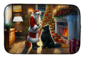 Belgian Sheepdog and Santa Claus Dish Drying Mat Absorbent Dish Drying Mat Pad for Kitchen Counter Dish Drainer Mat for Countertop, 14 x 21", Multicolor