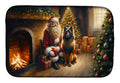 Belgian Tervuren and Santa Claus Dish Drying Mat Absorbent Dish Drying Mat Pad for Kitchen Counter Dish Drainer Mat for Countertop, 14 x 21", Multicolor