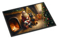 Belgian Tervuren and Santa Claus Doormat Indoor Outdoor 24H X 36W Front Door Mat Rugs for Entryway, Non Slip Washable Low Pile,