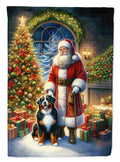 Bernese Mountain Dog and Santa Claus House Flag 28x40 Porch Sleeve Pole Decorative Outside Yard Banner Artwork Wall Hanging, Polyester