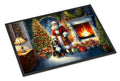 Bernese Mountain Dog and Santa Claus Doormat Indoor Outdoor 18H X 27W Front Door Mat Rugs for Entryway, Non Slip Washable