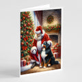 Bernese Mountain Dog and Santa Claus Greeting Cards Pack of 8 Blank Cards with Envelopes Whimsical A7 Size 5x7