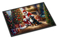Bernese Mountain Dog and Santa Claus Doormat Indoor Outdoor 18H X 27W Front Door Mat Rugs for Entryway, Non Slip Washable