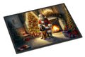 Bloodhound and Santa Claus Doormat Indoor Outdoor 24H X 36W Front Door Mat Rugs for Entryway, Non Slip Washable Low Pile,