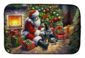 Bluetick Hound and Santa Claus Dish Drying Mat Absorbent Dish Drying Mat Pad for Kitchen Counter Dish Drainer Mat for Countertop, 14 x 21", Multicolor