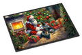 Bluetick Hound and Santa Claus Doormat Indoor Outdoor 18H X 27W Front Door Mat Rugs for Entryway, Non Slip Washable