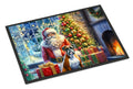 Boxer and Santa Claus Doormat Indoor Outdoor 24H X 36W Front Door Mat Rugs for Entryway, Non Slip Washable Low Pile,