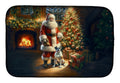 Boxer and Santa Claus Dish Drying Mat Absorbent Dish Drying Mat Pad for Kitchen Counter Dish Drainer Mat for Countertop, 14 x 21", Multicolor