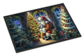 English Bulldog and Santa Claus Doormat Indoor Outdoor 18H X 27W Front Door Mat Rugs for Entryway, Non Slip Washable