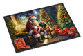 Bullmastiff and Santa Claus Doormat Indoor Outdoor 18H X 27W Front Door Mat Rugs for Entryway, Non Slip Washable