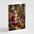 Cairn Terrier and Santa Claus Greeting Cards Pack of 8 Blank Cards with Envelopes Whimsical A7 Size 5x7