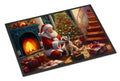 Cairn Terrier and Santa Claus Doormat Indoor Outdoor 24H X 36W Front Door Mat Rugs for Entryway, Non Slip Washable Low Pile,