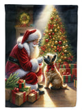 Cairn Terrier and Santa Claus House Flag 28x40 Porch Sleeve Pole Decorative Outside Yard Banner Artwork Wall Hanging, Polyester