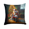 Cavalier Spaniel and Santa Claus Decorative Throw Pillow 18x18 Indoor Outdoor Accent Cushion, Fabric Cover with Insert for Sofa, Bed, Porch & Living Room