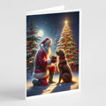 Chesapeake Bay Retriever and Santa Claus Greeting Cards Pack of 8 Blank Cards with Envelopes Whimsical A7 Size 5x7
