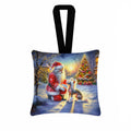 Chinese Crested and Santa Claus Hanging Square Fabric Ornament 3.5 × 3.5 Decorative Door-Knob & Tree Hanger, Soft Fabric
