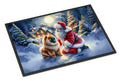 Chow Chow and Santa Claus Doormat Indoor Outdoor 24H X 36W Front Door Mat Rugs for Entryway, Non Slip Washable Low Pile,