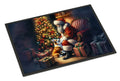 Corgi and Santa Claus Doormat Indoor Outdoor 24H X 36W Front Door Mat Rugs for Entryway, Non Slip Washable Low Pile,